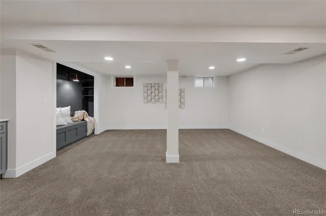 a view of hallway with livingroom