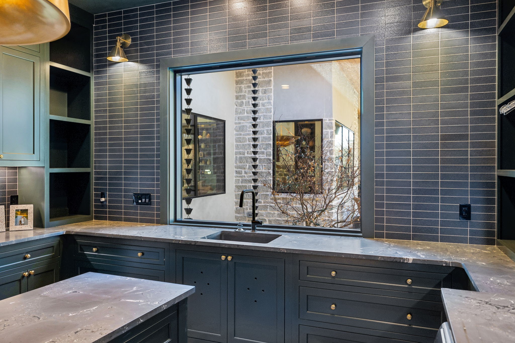 4640 Murfreesboro Road Franklin, TN 37067 - Photo 62 of 79 a bathroom with a sink a large mirror and a shower