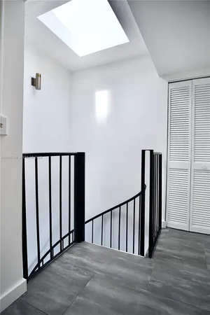 a view of a black and white wooden floor