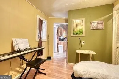 a bed room with a bed and a couch