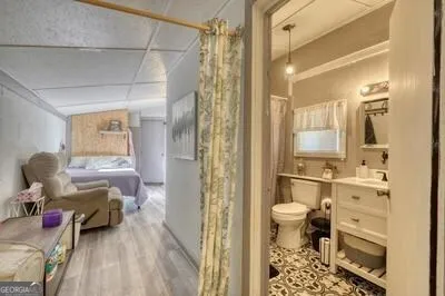 a view of a closet and storage