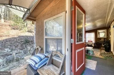 a view of a yard with a tree