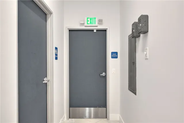 a view of car parked in front of building
