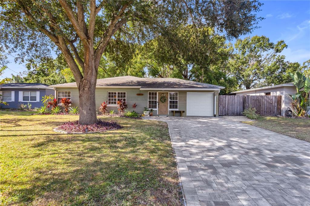 a view of a house with a yard patio and swimming pool