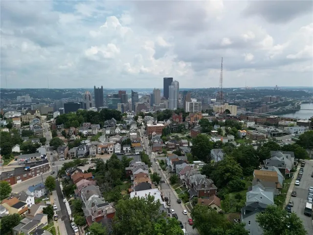 an aerial view of a city with lot of buildings