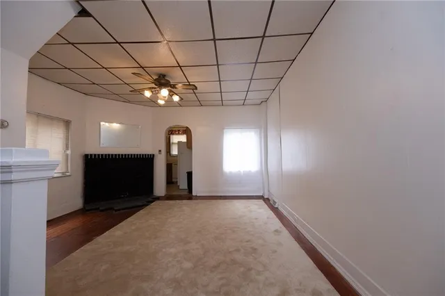 a view of a livingroom with a fireplace