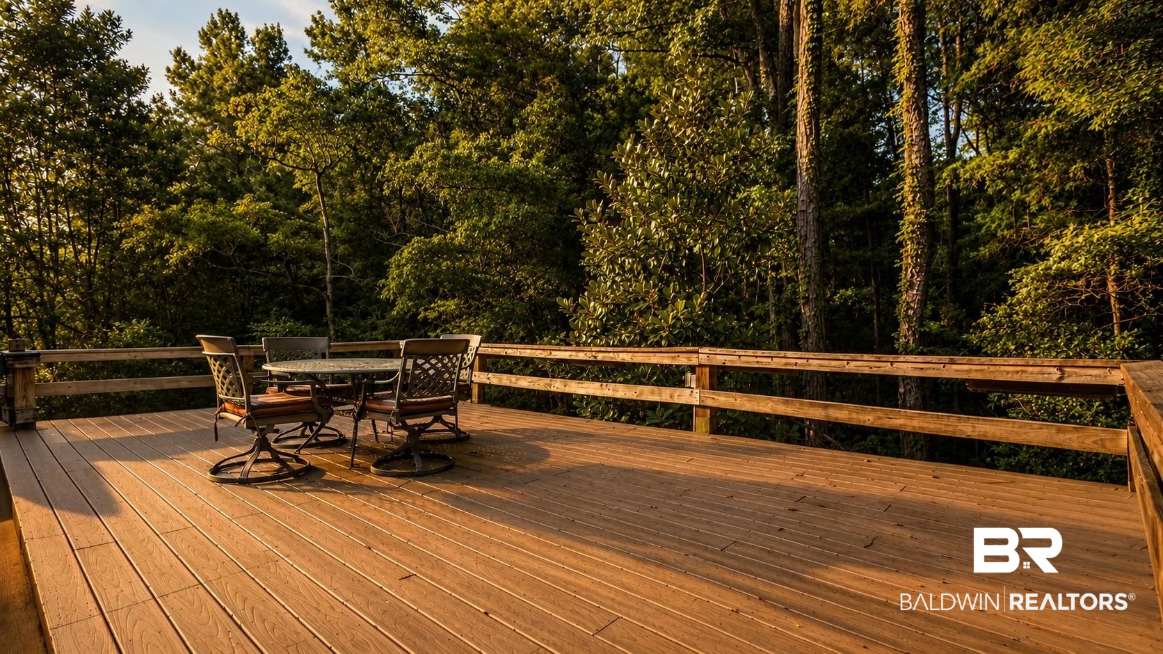 14587 Ridge Road Summerdale, AL 36580 - Photo 40 of 44 Expansive outdoor deck featuring wood-finish flooring and a natural wood railing