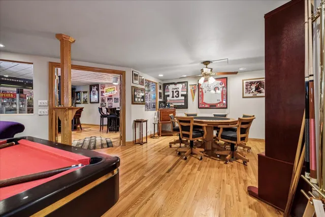 a backyard of a house with outdoor seating