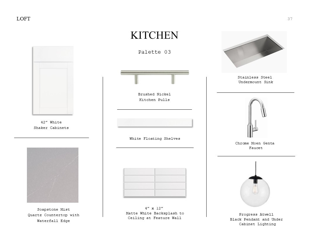 2806 Clapbread Lane Rosenberg, TX 77471 - Photo 19 of 39 Loft Look Palette 3: Kitchen Selection Sheet (*Artist rendering used for illustration purposes only.)