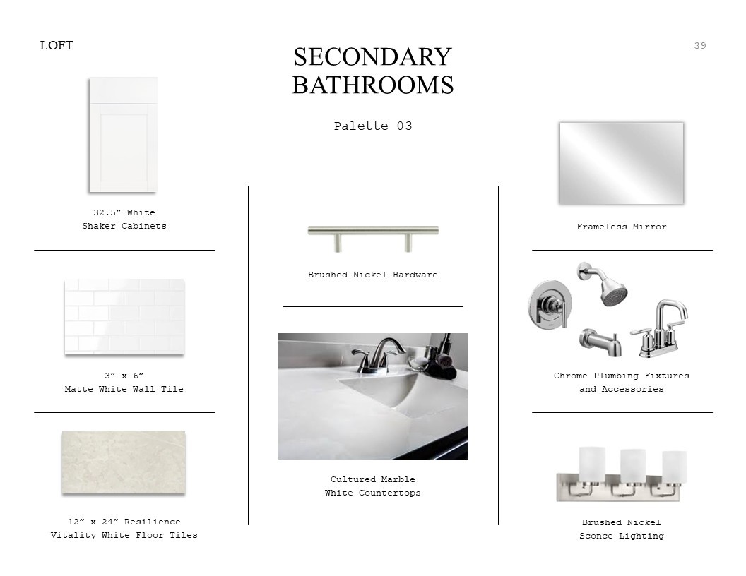 2806 Clapbread Lane Rosenberg, TX 77471 - Photo 23 of 39 Loft Look Palette 3: Secondary Bathrooms Selection Sheet (*Artist rendering used for illustration purposes only.)