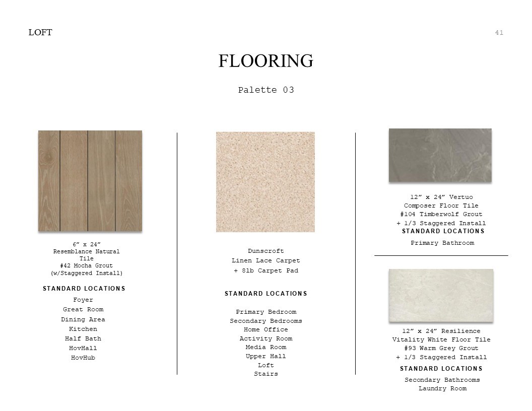 2806 Clapbread Lane Rosenberg, TX 77471 - Photo 25 of 39 Loft Look Palette 3: Flooring Selection Sheet (*Artist rendering used for illustration purposes only.)