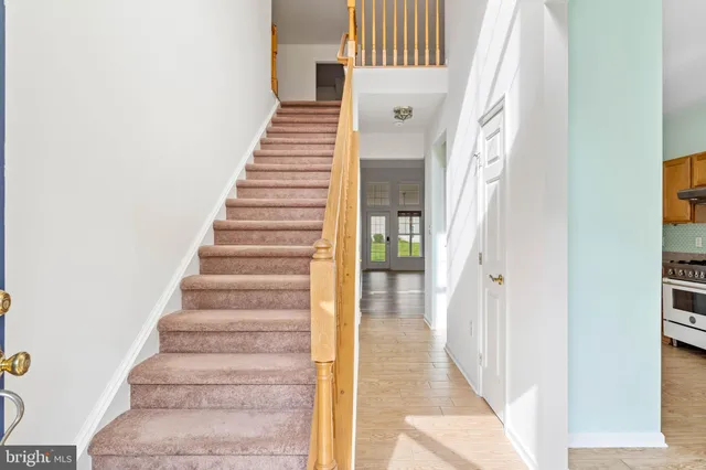 a view of an entryway with staircase