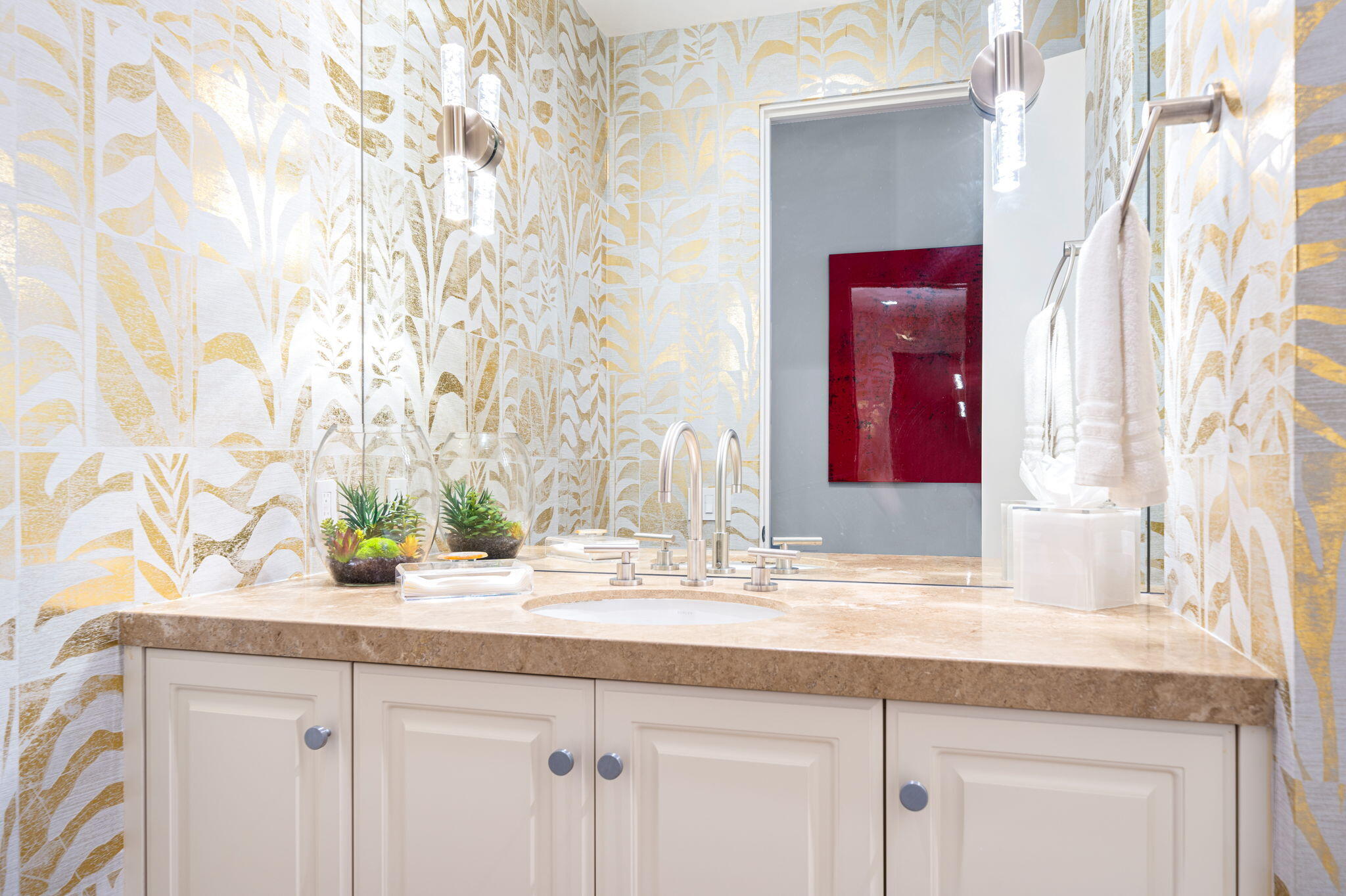 6 Sun Ridge Circle Rancho Mirage, CA 92270 - Photo 31 of 56 a bathroom with a granite countertop sink and a mirror