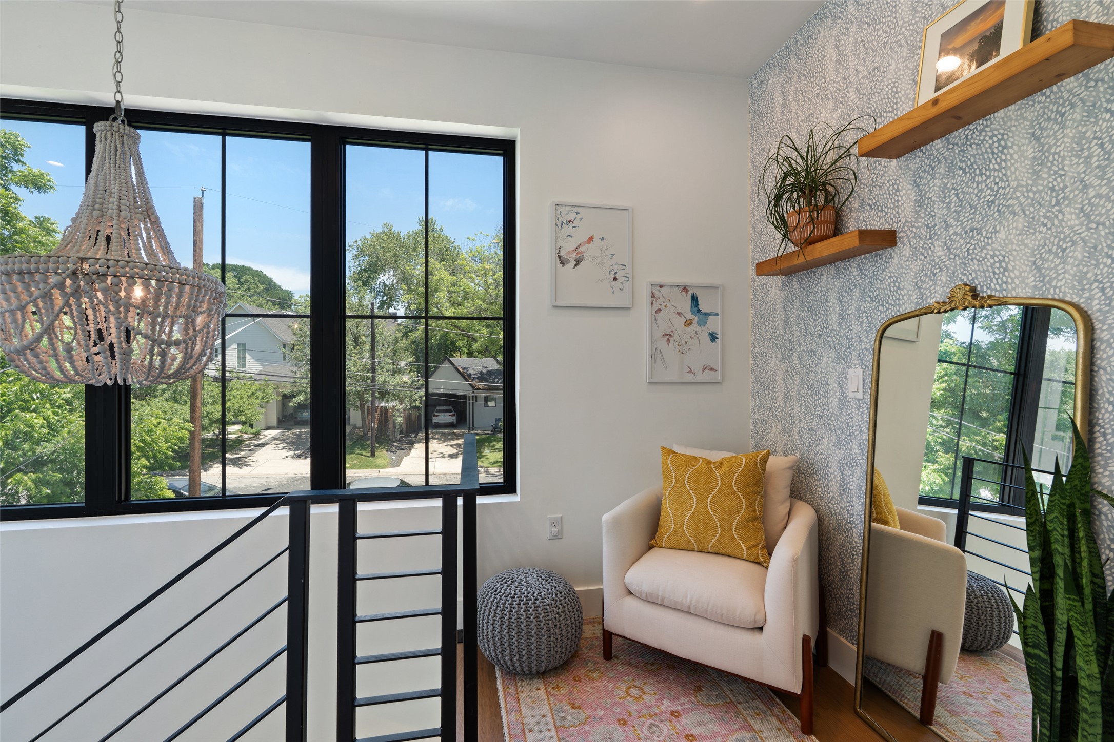 2107 Peach Tree Street Austin, TX 78704 - Photo 21 of 40 Sitting room featuring a chandelier