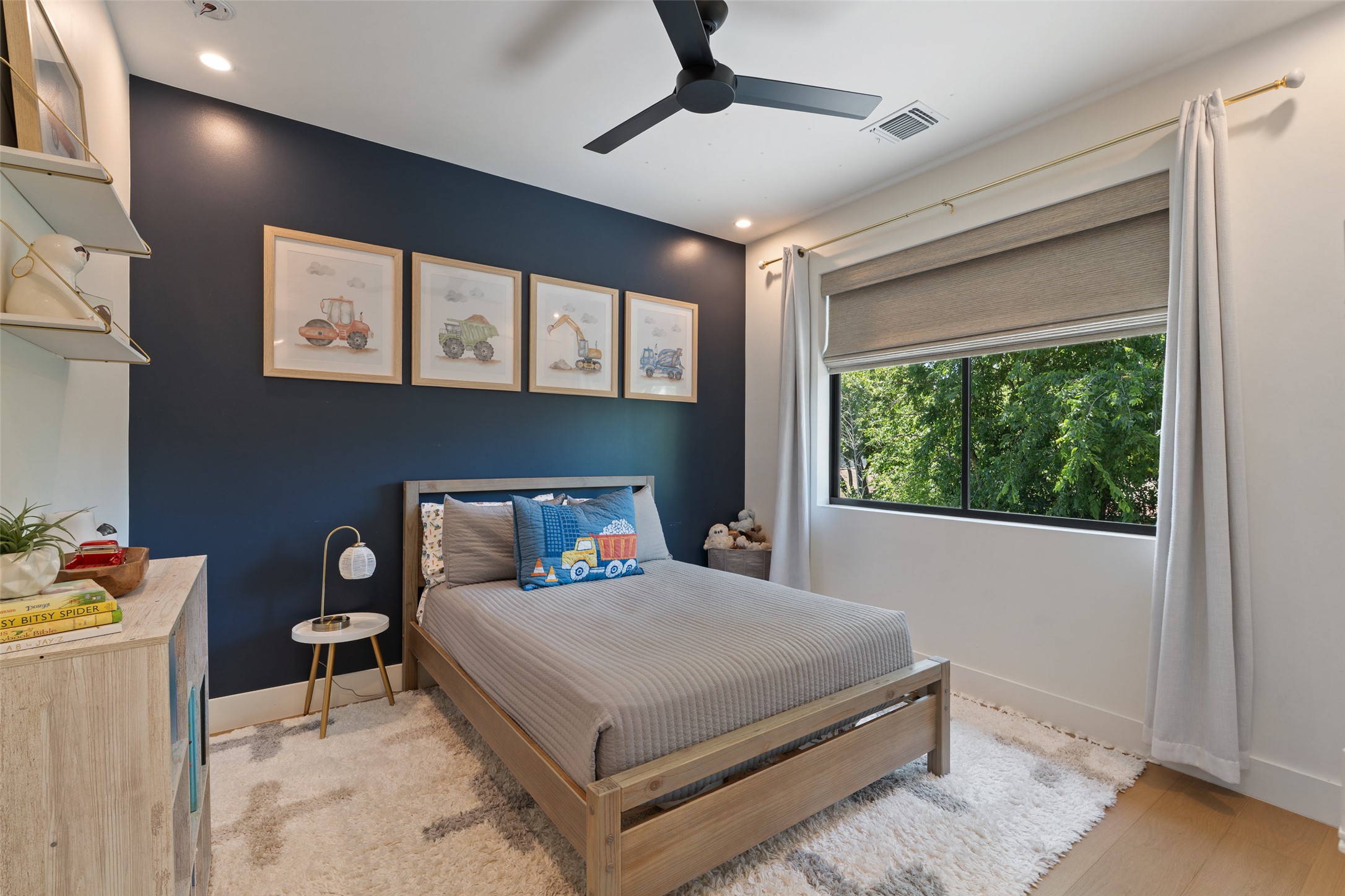 2107 Peach Tree Street Austin, TX 78704 - Photo 26 of 40 Bedroom with baseboards, ceiling fan, and recessed lighting