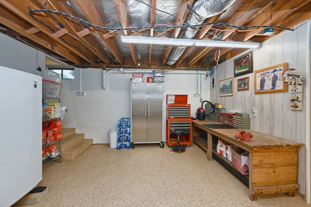 a car parked in a garage