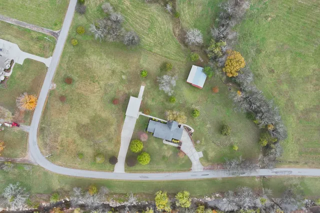 an aerial view of a house