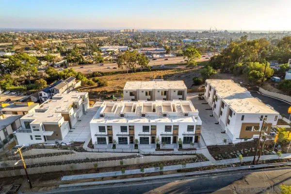 an aerial view of multiple house