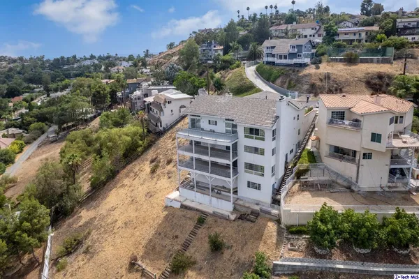 a view of a city with tall buildings