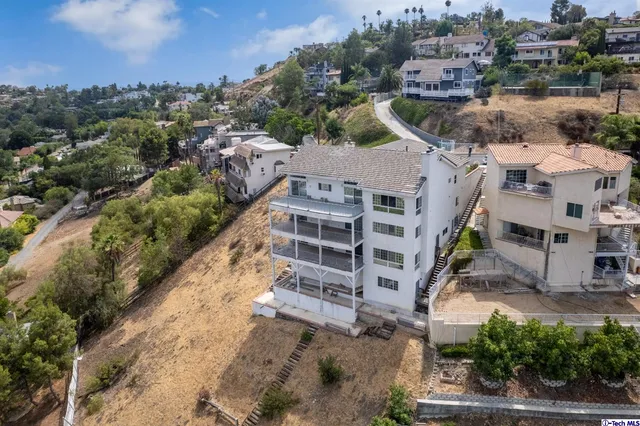 a view of a city with tall buildings