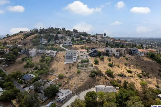 an aerial view of a city