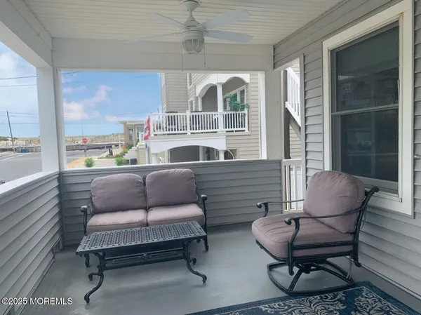 a outdoor living space with furniture
