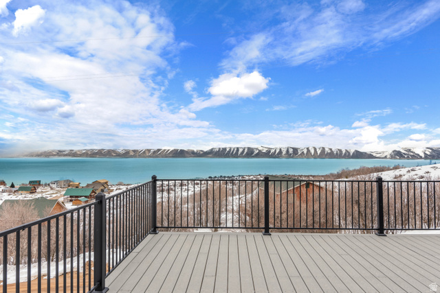 1343 North Trapper Loop Garden City, UT 84028 - Photo 45 of 56 Wooden terrace with a water and mountain view