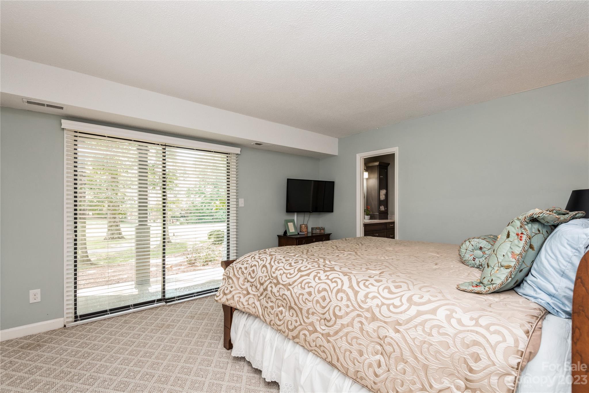 92 Fairway Ridge, Unit 8 Clover, SC 29710 - Photo 28 of 34 a bedroom with a large bed and a flat tv screen