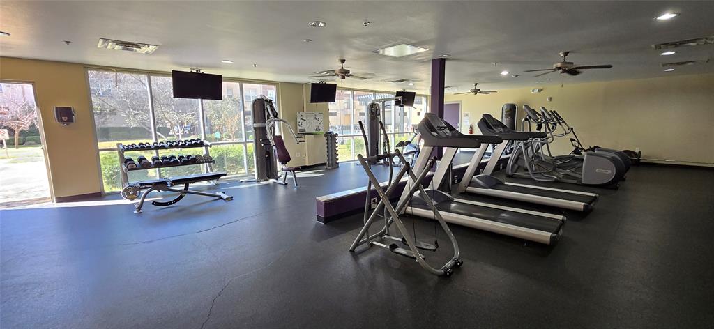 1100 West Trinity Mills Road, Unit 2045 Carrollton, TX 75006 - Photo 14 of 20 Exercise room with recessed lighting