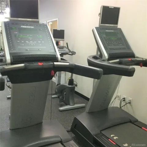 a room with gym equipment