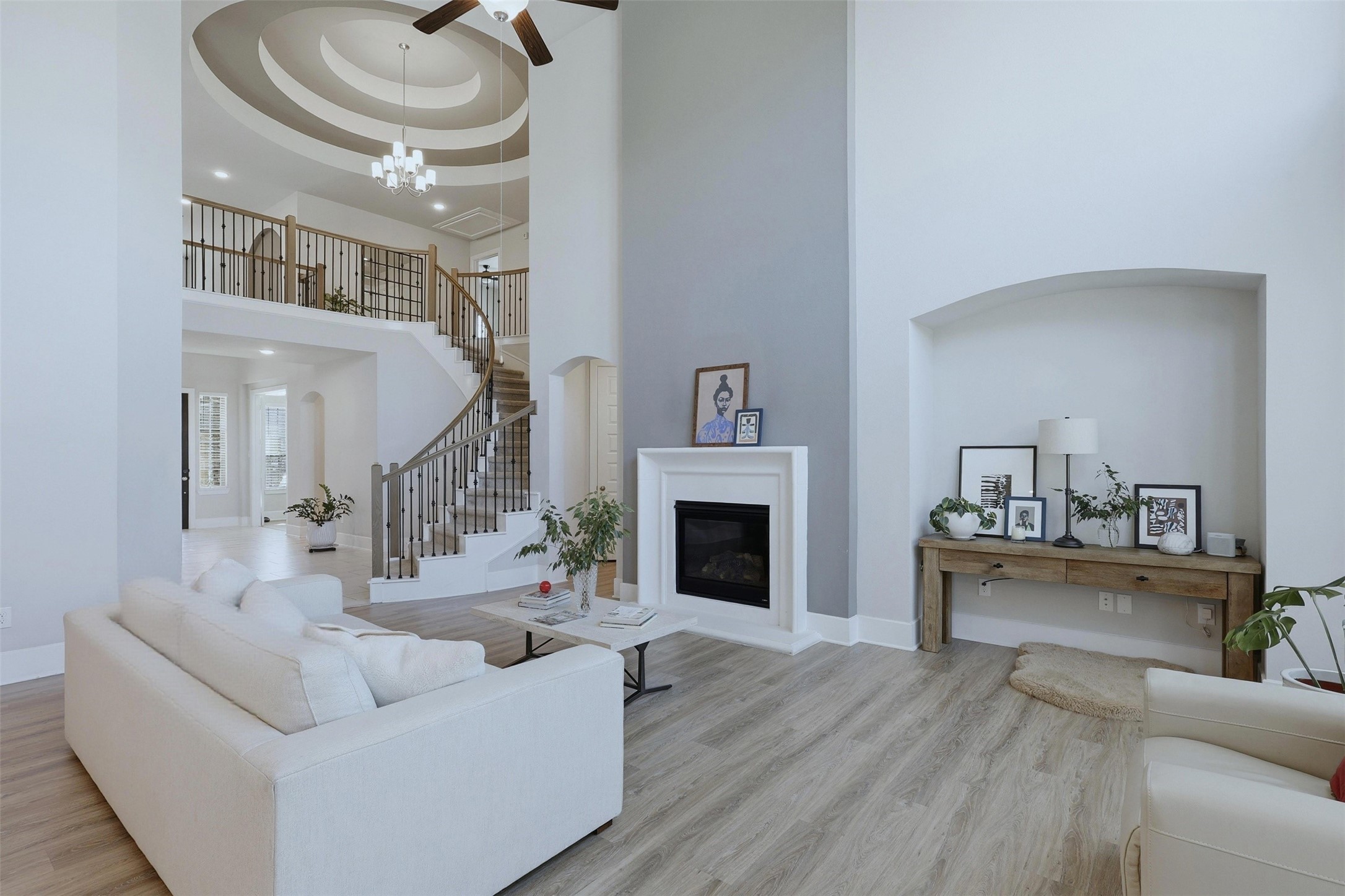 15133 Mahogany Trail Conroe, TX 77302 - Photo 18 of 49 a living room with furniture and a fireplace