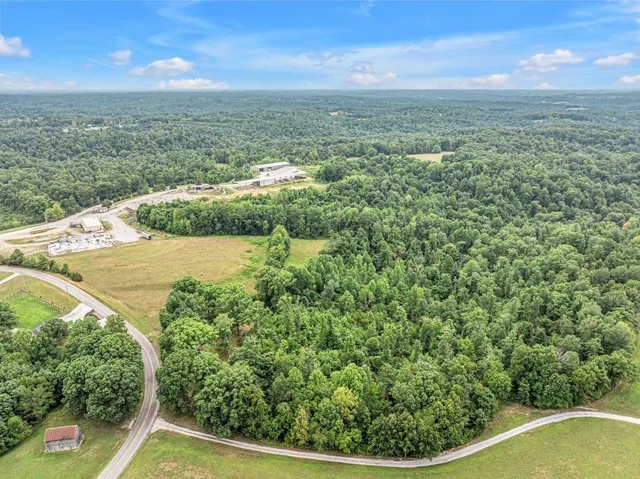 a view of a yard with an ocean view