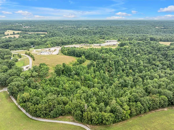 a view of a lake with a city