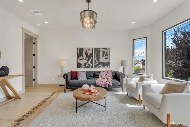 a living room with furniture