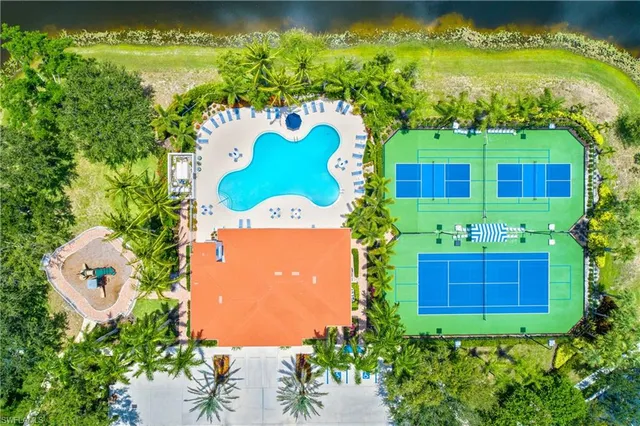 front view of a house with a swimming pool