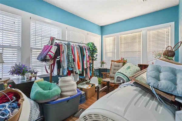 a view of a room that has a couch and a potted plant