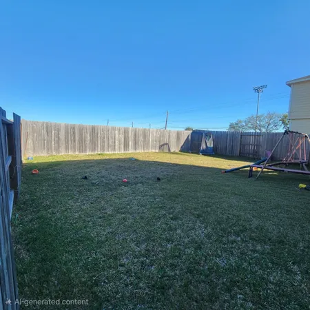 a swimming pool with lots of tress in it