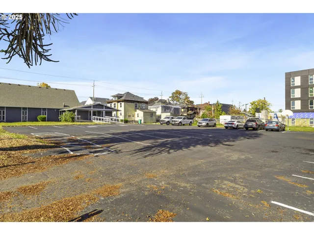 a view of a city street from a building