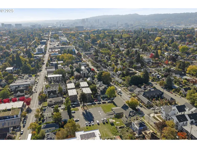 a view of city and mountain