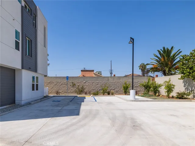 a front view of a building with street