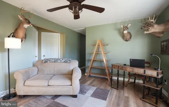 a living room with furniture