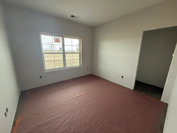 an empty room with a window