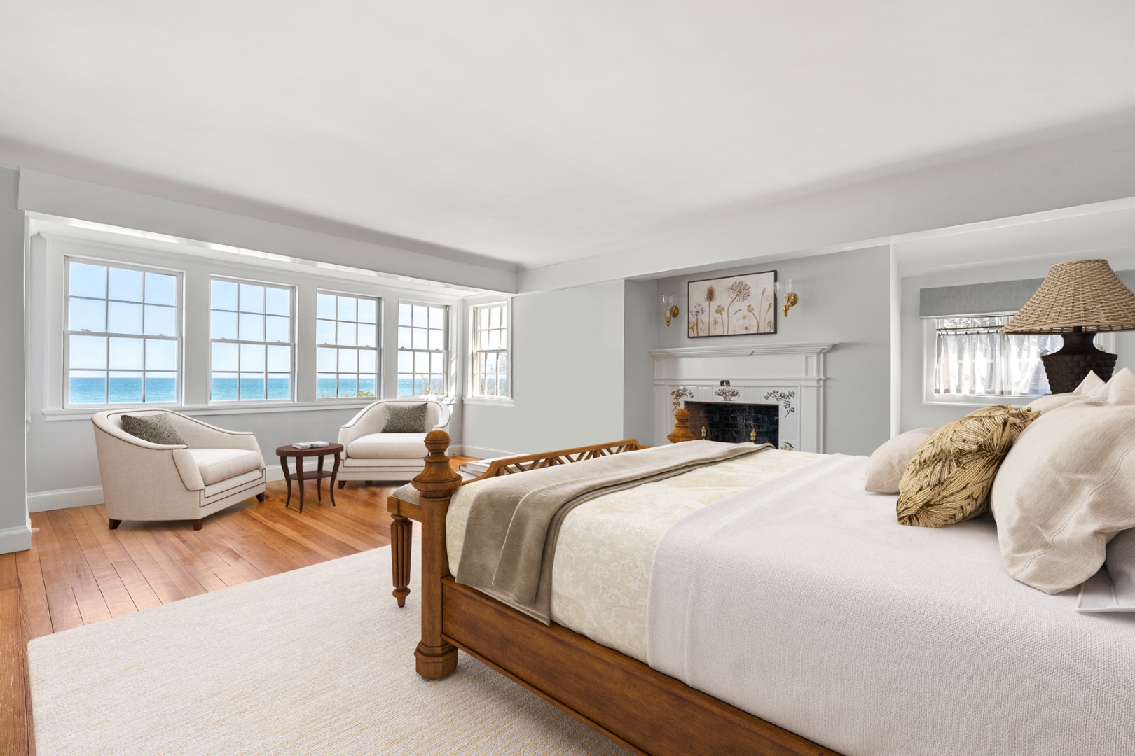 1 Ocean Avenue Nantucket, MA 02554 - Photo 22 of 49 a bedroom with a large bed and a couch