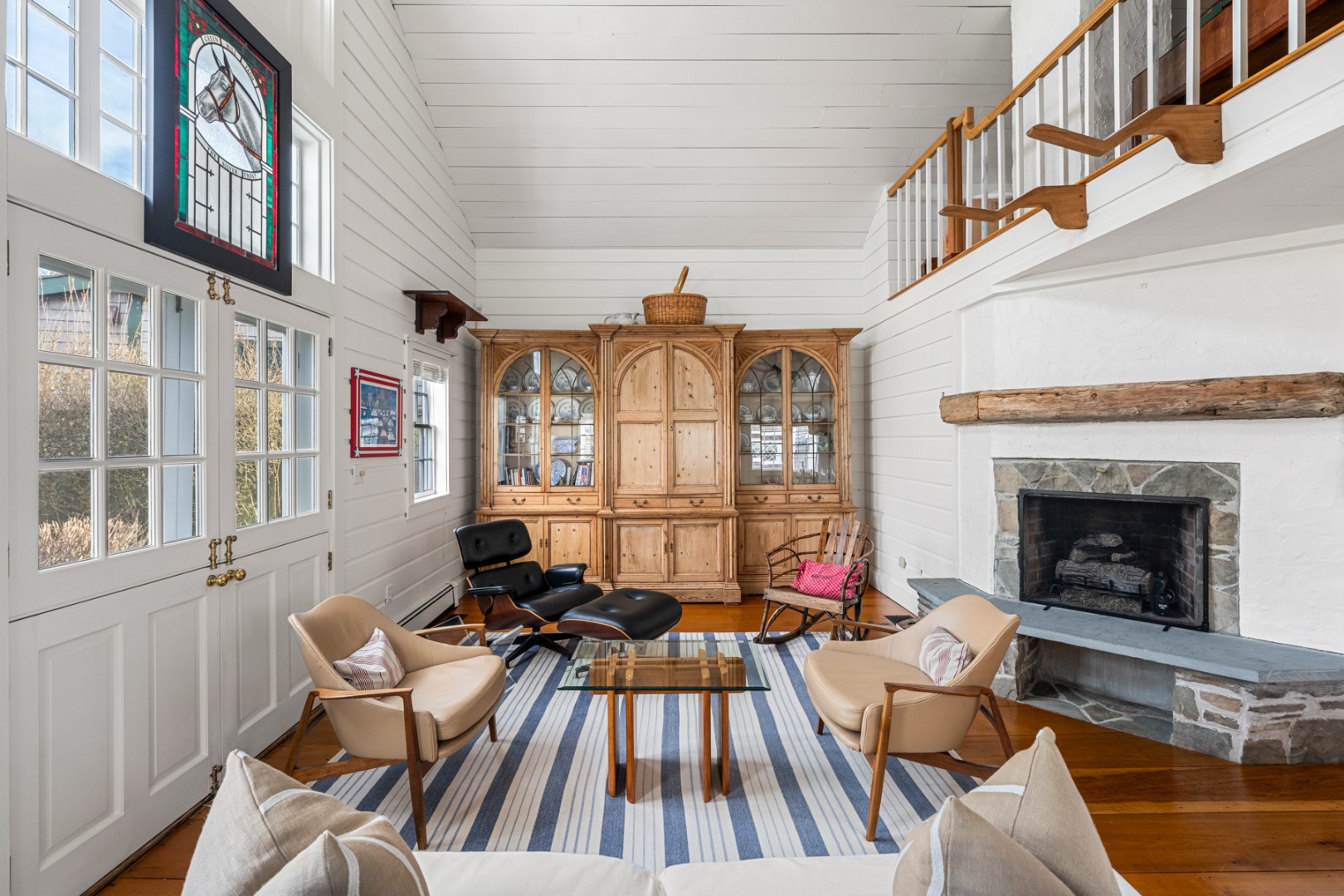 1 Ocean Avenue Nantucket, MA 02554 - Photo 42 of 49 The Stable Living Room with Loft and 2 twin beds above