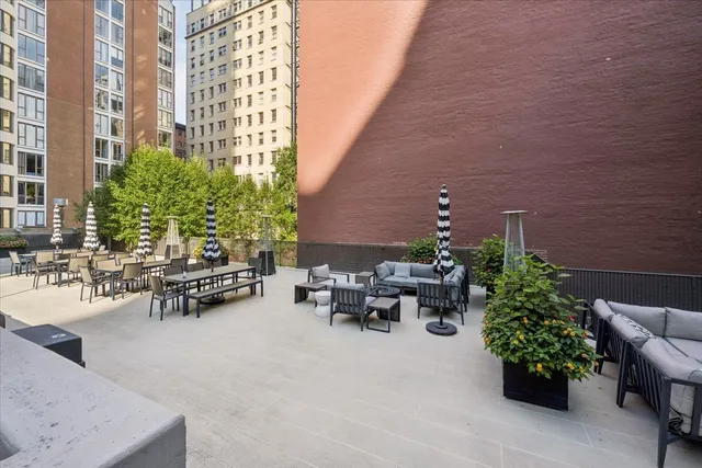 a view of outdoor space with seating