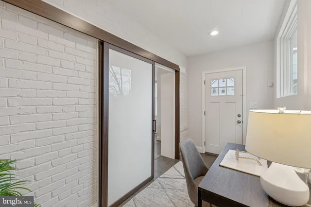 a room with a chair and a table