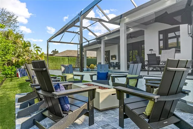 a outdoor space with furniture