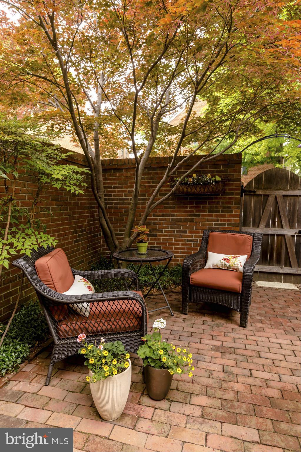 1233 Portner Road Alexandria, VA 22314 - Photo 16 of 29 a view of a patio with table and chairs and potted plants