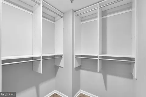 a view of an empty walk in closet
