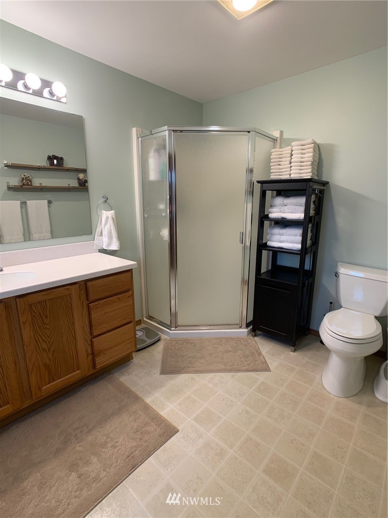 8306 173rd Avenue Southwest Rochester, WA 98579 - Photo 15 of 40 a spacious bathroom with a toilet sink and mirror